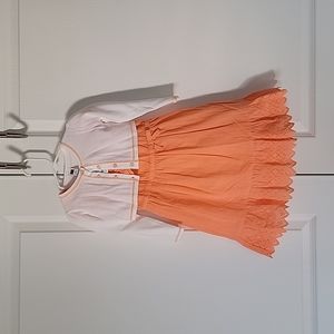 Janie and Jack Peach Off-the-Shoulder Dress with coordinating cardigan